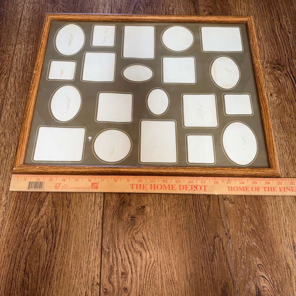 Vintage Collage Picture Frames Wood Photo Frames with Mats 17x21 Collage MCM 90s - Picture 7 of 8
